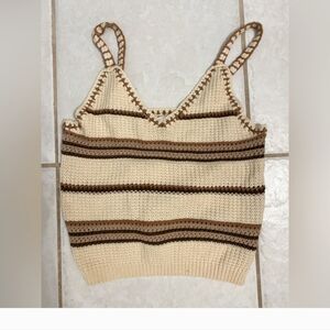 Two piece knit top/gauze shorts